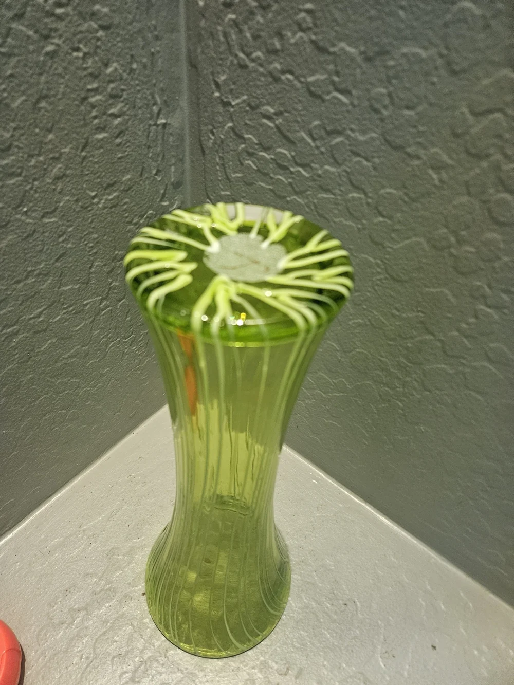 Green Decorative Art Glass Vase 13